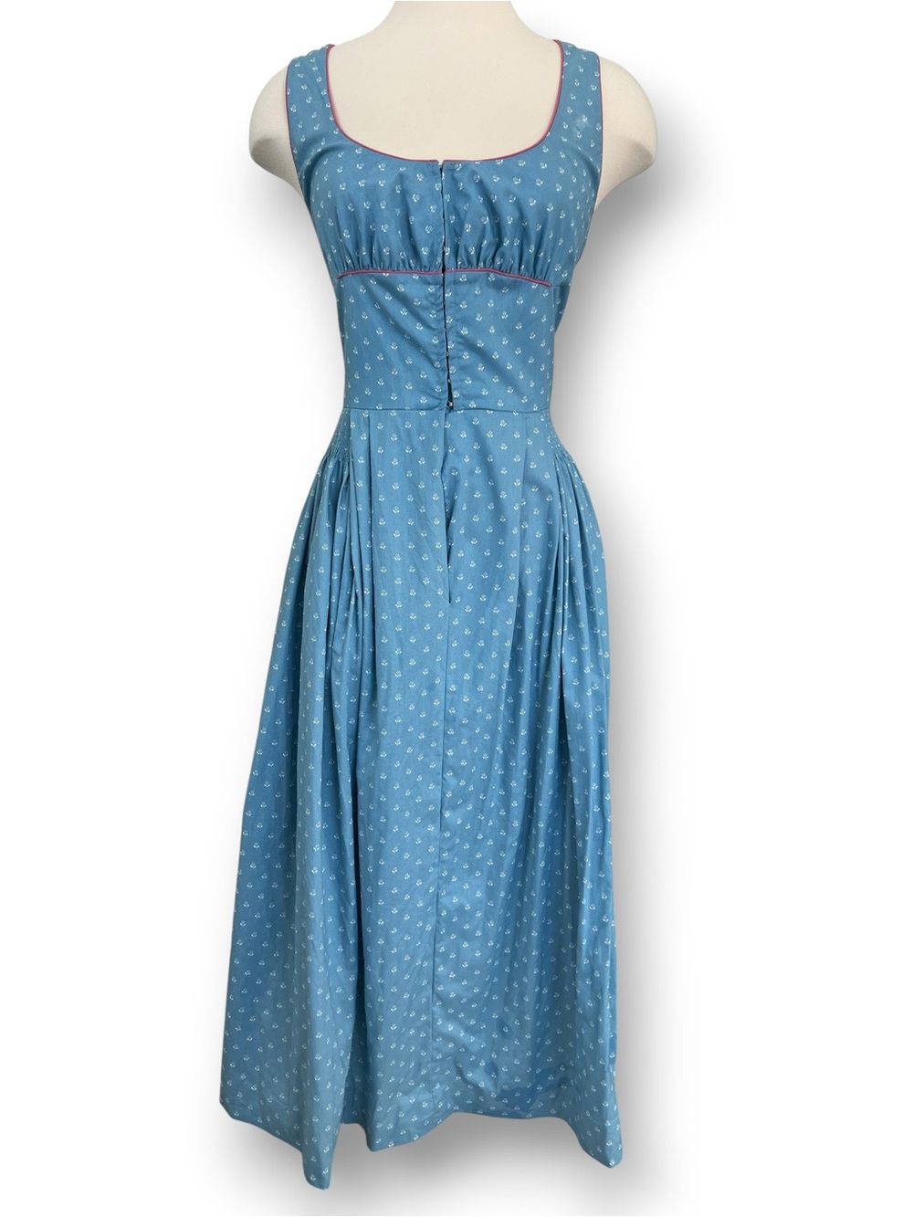 Vintage 100% Cotton Blue Kärntner Trachtenhaus Strohmaier Dirndl Dress